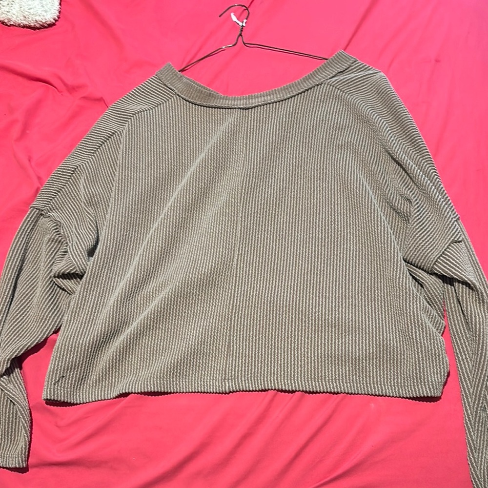 Jolie Women's Ribbed Crew Neck Sweater - Olive